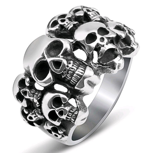 Bague tête de fantôme tête de mort pour homme 