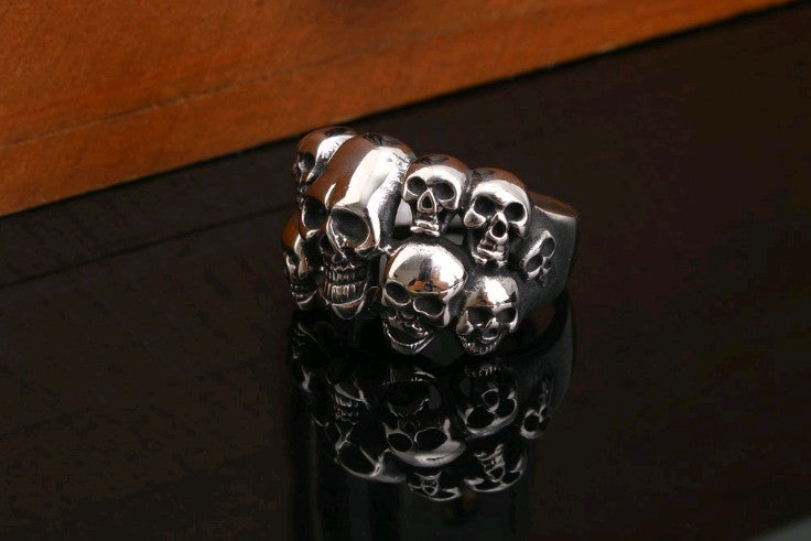 Men's skull ghost head ring