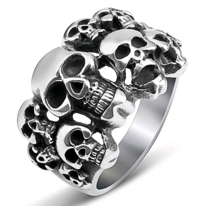 Men's skull ghost head ring