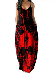 Sexy Kleid mit Strapsen und Totenkopf-Print
