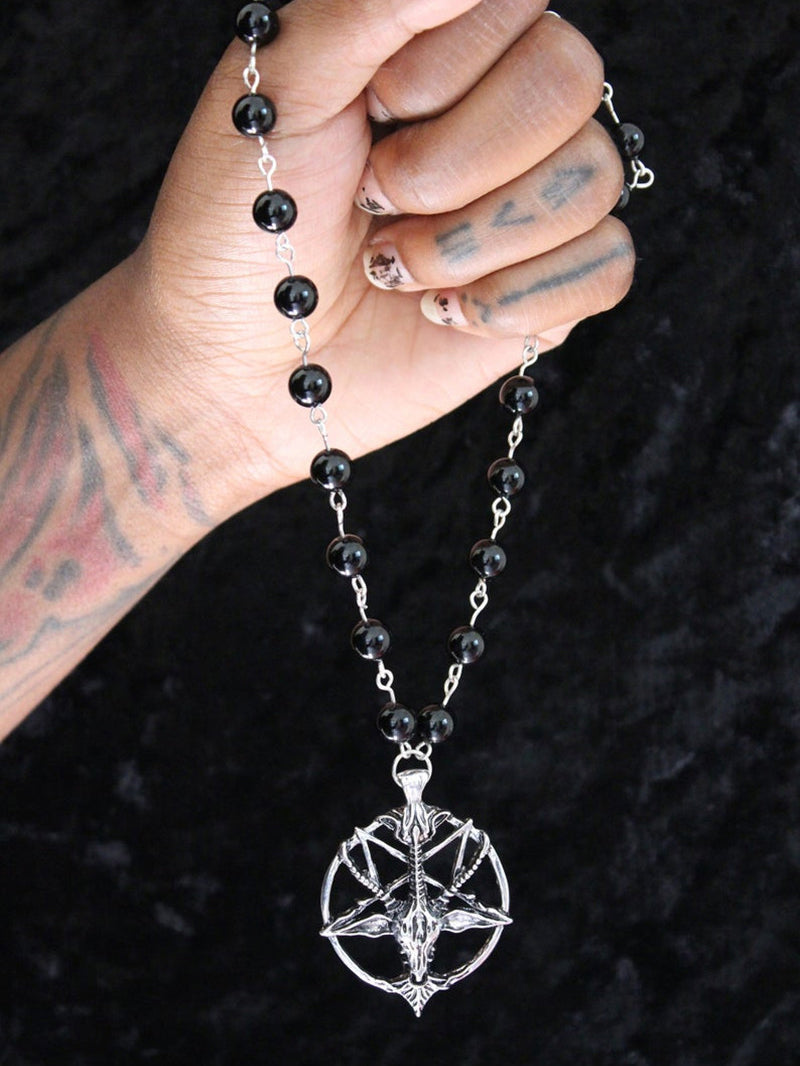 Skull And Sheep Head Round Necklace