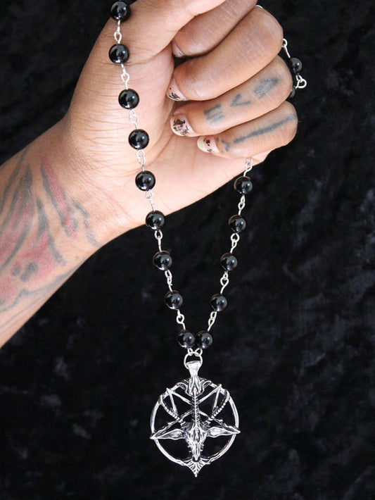 Skull And Sheep Head Round Necklace