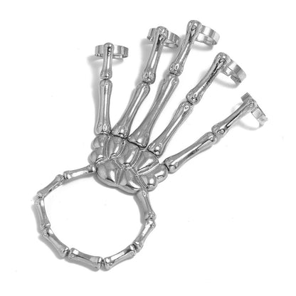 Punk Skull Hand Finger Ring Bracelet