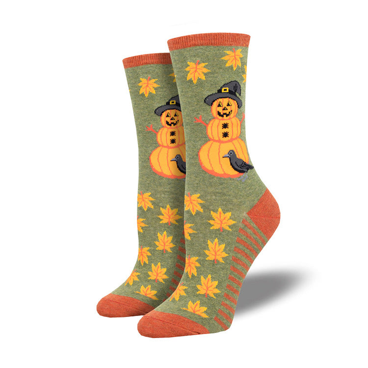 Halloween Funny Jacquard Crew Socks