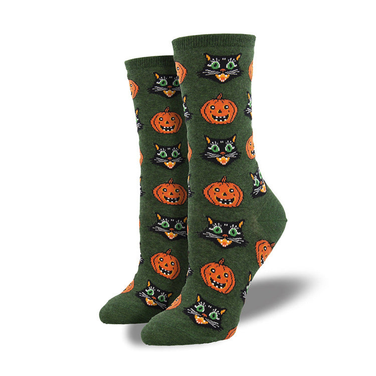 Halloween Funny Jacquard Crew Socks