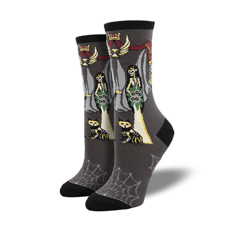 Halloween Funny Jacquard Crew Socks