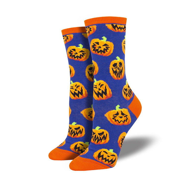 Lustige Halloween Jacquard Crew Socken 