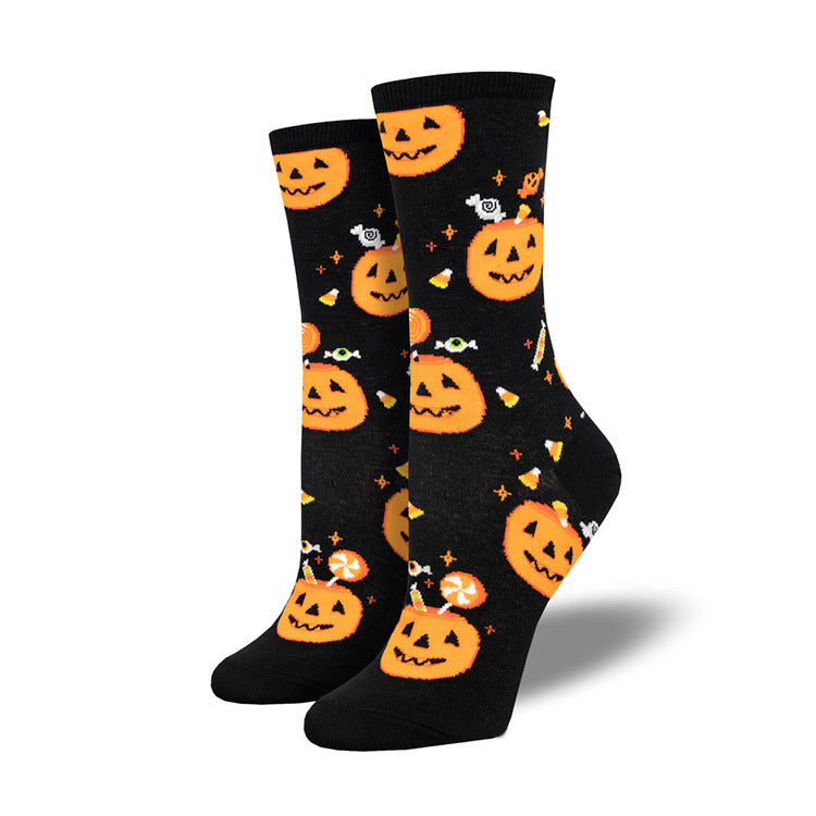 Lustige Halloween Jacquard Crew Socken 