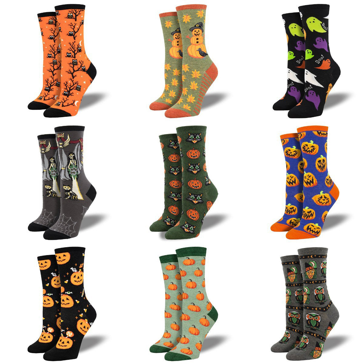 Halloween Funny Jacquard Crew Socks