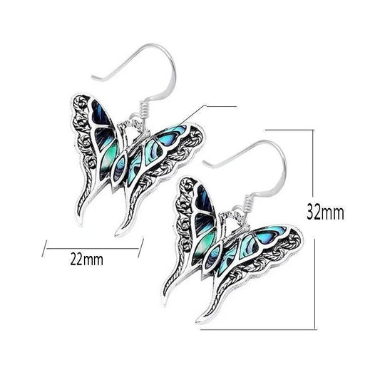 Boucles d'oreilles papillon vintage peintes Palace 