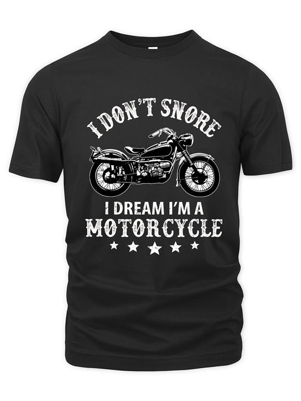 Motorcycle Letter Printed Casual T-Shirt