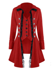 Manteau pour femme avec bordure en dentelle de style vintage 