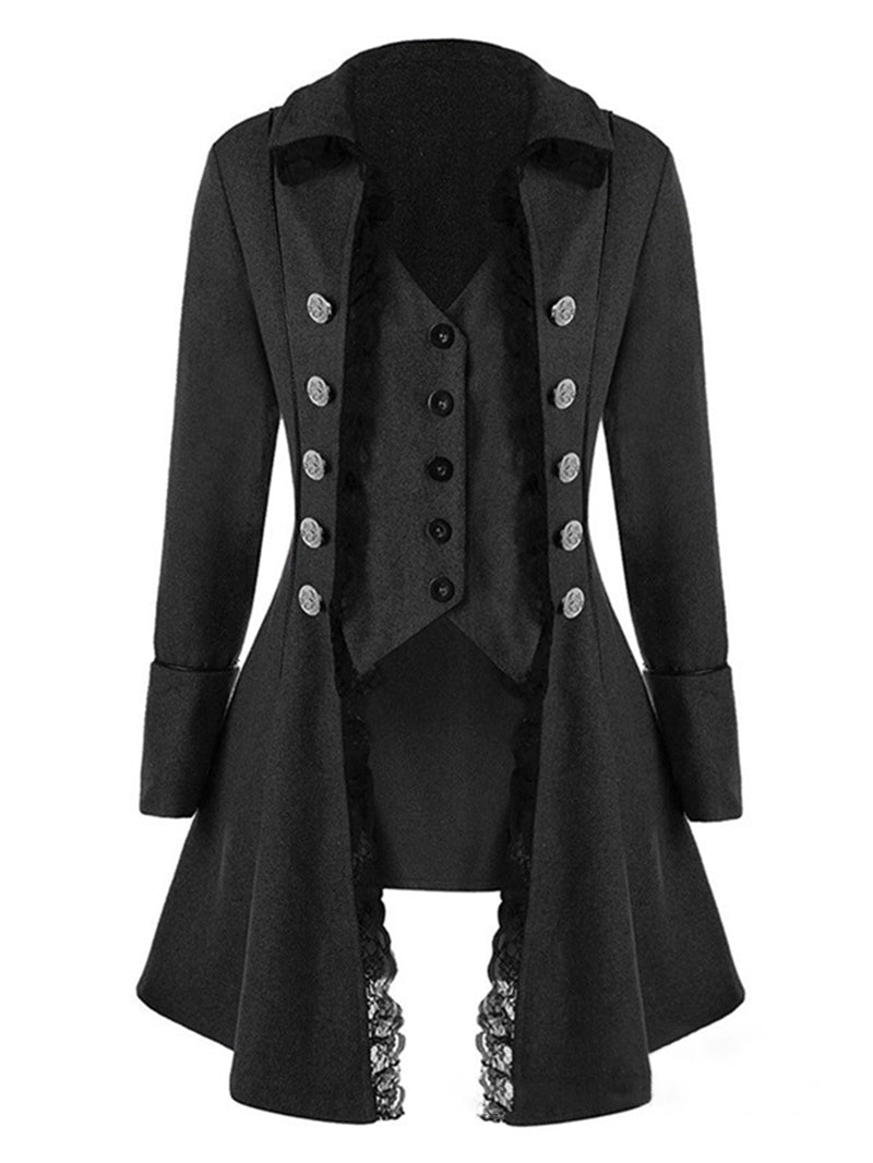 Vintage Style Lace Trim Women's Coat