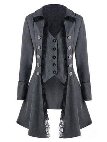 Vintage Style Lace Trim Women's Coat