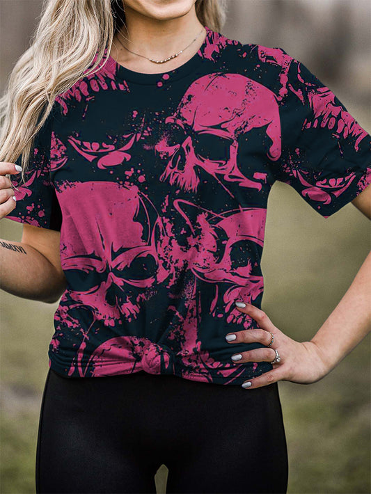 T-shirt imprimé tête de mort 