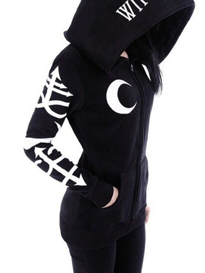 Punk Witch Craft Printed Women's Hoodie