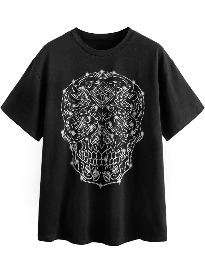 Printed Diamond Skull T-Shirt