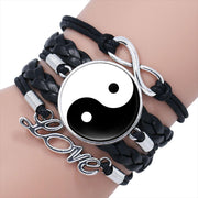 Yin Yang Tai Chi Handgewebtes mehrlagiges Armband 
