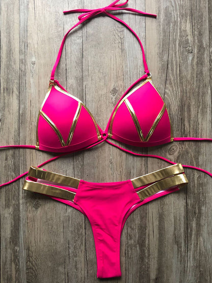 Sexy Color Block Bikini Women's Swimsuit