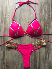 Sexy Farbblock-Bikini-Badeanzug für Damen