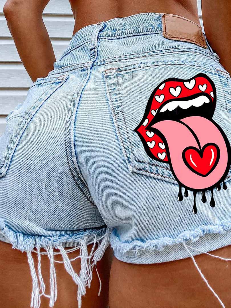 Ripped Fashion Denim Shorts