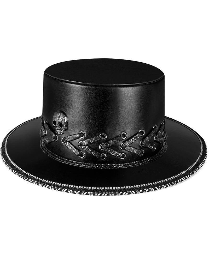 Punk Skull Black Top Hat