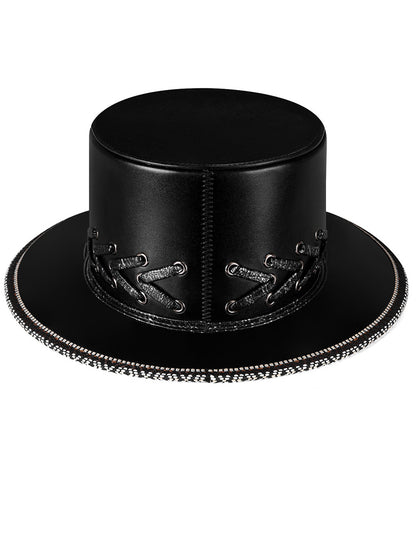 Punk Skull Black Top Hat