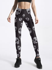 Women's Leggings With Personalized Print Skull