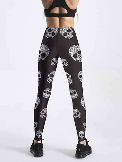 Damen Leggings mit personalisiertem Aufdruck Totenkopf 