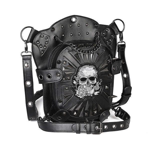 Punk Style Skull Embroidered  Bag