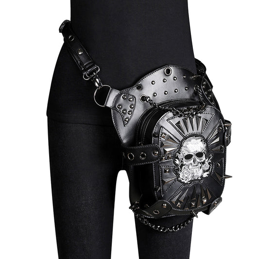 Tasche mit Totenkopf-Stickerei im Punk-Stil 