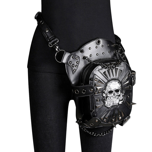 Punk Style Skull Embroidered  Bag