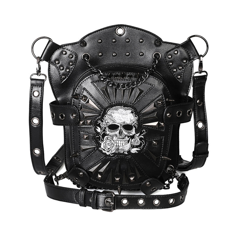 Punk Style Skull Embroidered  Bag