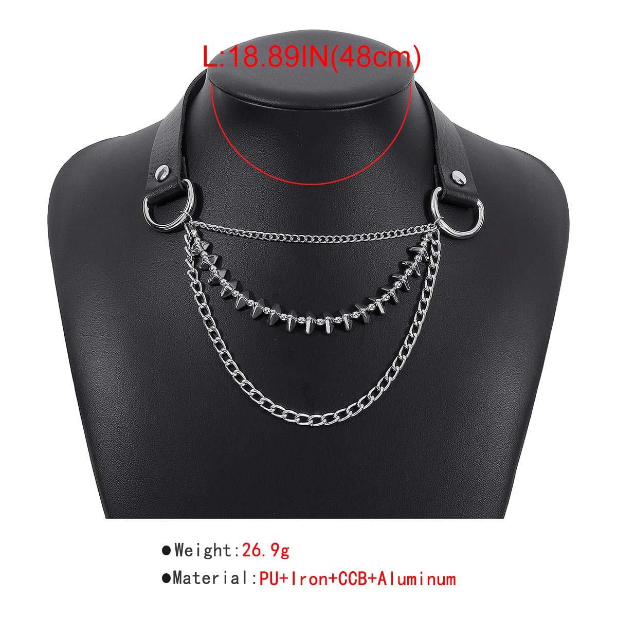 Punk Rock Chains Leather Choker