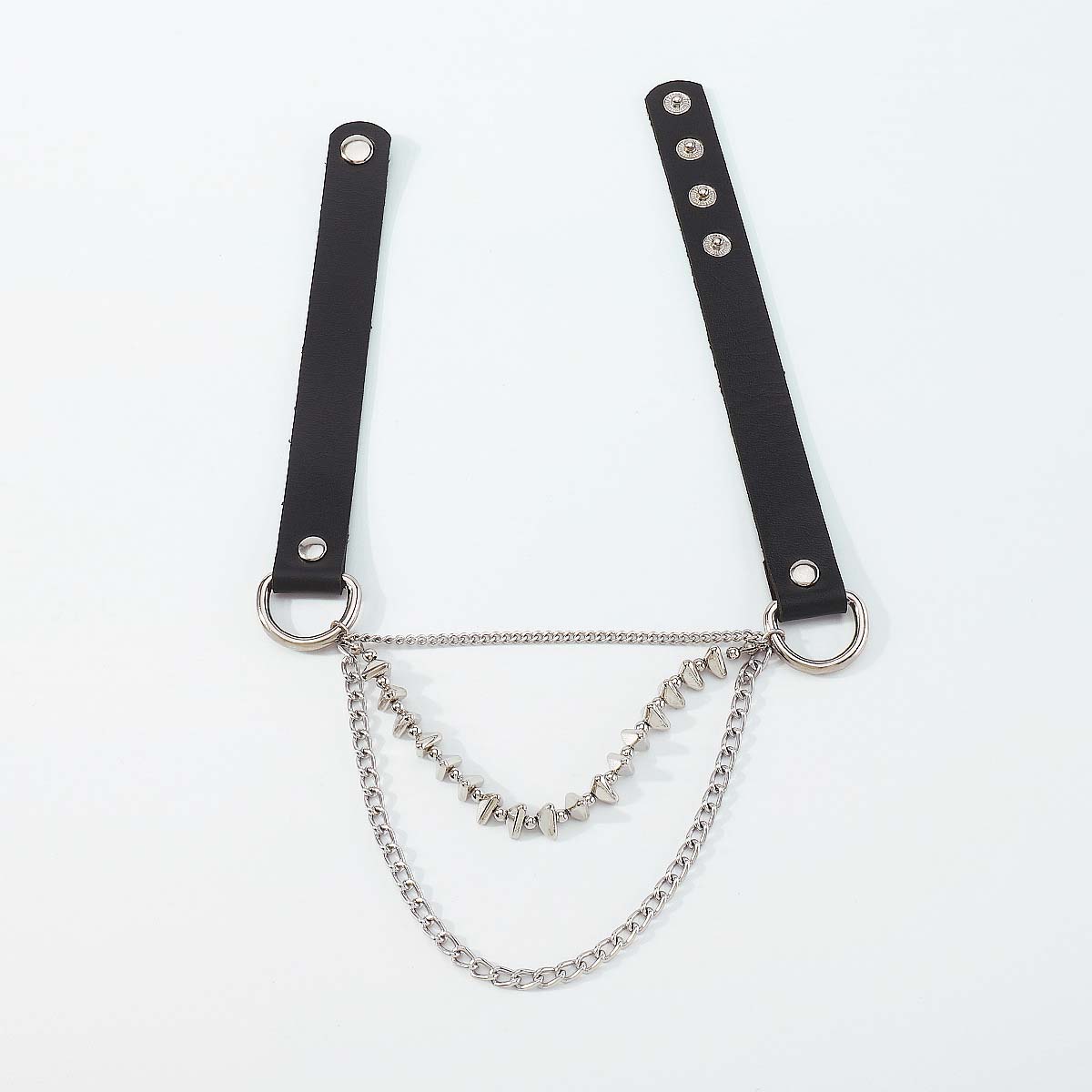 Punk Rock Chains Leather Choker