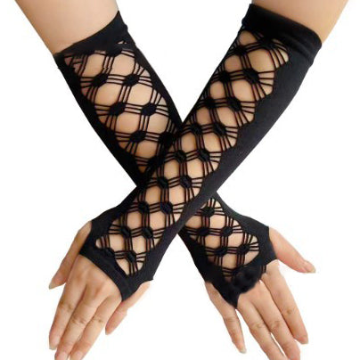 Gants de fête évidés extensibles au coude 