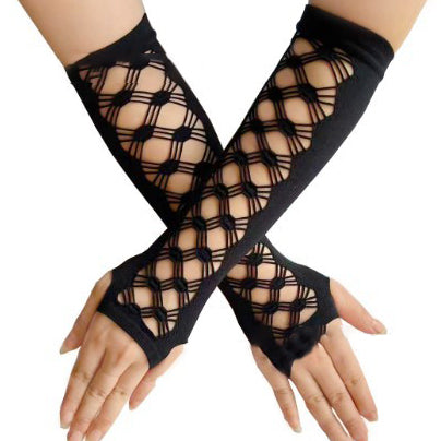 Stretchy Elbow Length Hollowed Party Gloves