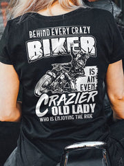 Riding Female Biker Motorcycle Printed T-Shirt