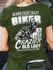 Riding Female Biker Motorcycle Printed T-Shirt