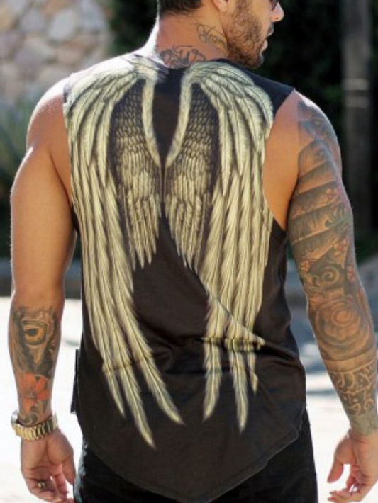 Men's Casual Wings Printed Tank Top