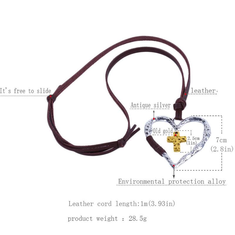 Collier coeur en métal pour femme 