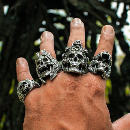 Men's Punk Skull Helmet Ring