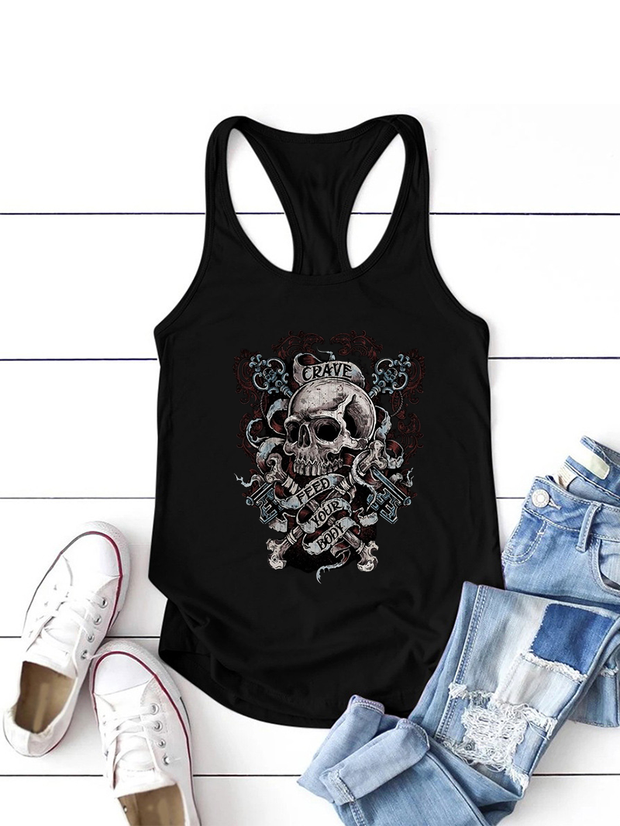 Crave Feed Your Body Printed Sexy I-Shaped Vest