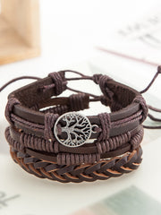 Bracelet tressé punk arbre porte-bonheur, bracelets de costume 