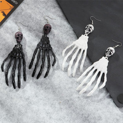 Halloween Cosplay Scary Skull Palm Earrings